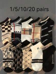 1/3/5/8/10/15/20/30/40/50/100 Pairs Random Men's Ankle Socks, Fashionable Casual Socks, Suitable For Spring And Summer Wear - Multicolor - View 14