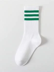 6 Pairs Colorful Vertical Striped Mid-Calf Socks, Autumn/Winter - Multicolor - View 7