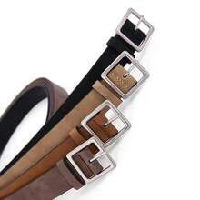 1 chiếc thắt lưng thời trang đa năng kiểu cổ điển với khóa hình mặt trời, thiết kế tối giản, phù hợp cho cả nam và nữ, dành cho thanh thiếu niên. - Nhiều màu - Xem 5