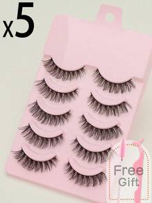 5 par naturalnych, puszystych, miękkich, 3D rzęs z norek, ekstra długie i grube, krótkie, grube sztuczne rzęsy, sztuczne rzęsy w hurtowych ilościach, produkty do makijażu odpowiednie na wesela, imprezy, do klubów nocnych, do pracy, na spotkania, wygodne w noszeniu - Czarne - Zobacz 12