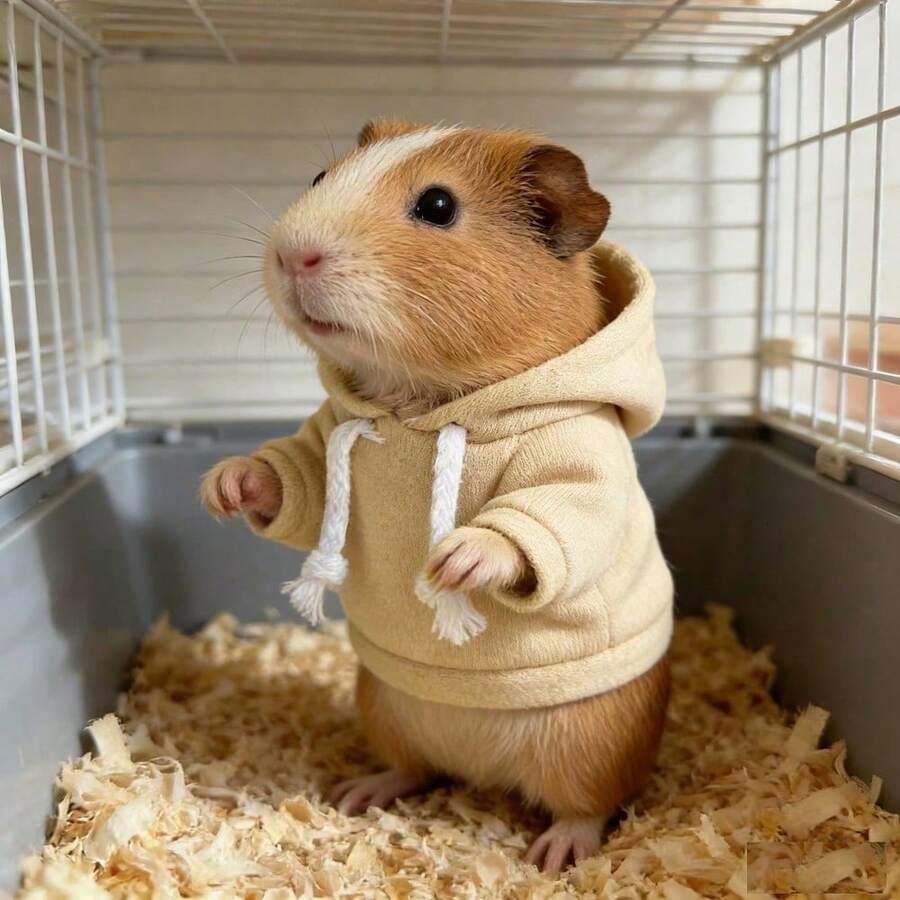 2pcs Holiday Guinea Pig Clothes, Hamster Sweater, Ferret Knitted Outfit, Small Animal Winter Christmas Costume (Valentine's Day), Holiday Pet Apparel, Seasonal Pet Clothing, Cute Animal Sweater, Holiday Pet Sweater, Cozy Pet Outfit, Warm Animal Knitwear, Pet Holiday Sweater, Small Pet Lover, Animal Enthusiast - Multicolor - View 1