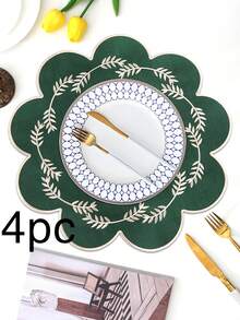 Bộ 1/2/4 tấm lót bàn bằng vải thêu, thích hợp trang trí bàn tiệc cưới, kiểu dáng tối giản thanh lịch phong cách Châu Âu, họa tiết sao và trăng. - Nhiều màu - Xem 27