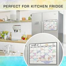 1pc Refrigerator Calendar Magnetic Dry Erase Calendar Whiteboard Calendar, Suitable For Kitchen Refrigerator Planners, Planners, Refrigerator Memos, Reminders For Loved Ones, Food Date Registration Records, Refrigerator Stickers, Decorative Bulletin Boards - trắng - Xem 4