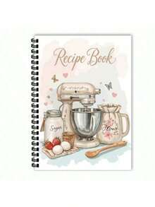 1pc Personalized Recipe Notebook - Handmade Spiral Notebook - Blank Recipe Book For Organizing Your Home Recipes Recipe Notebook Where You Can Write Down Your Own Recipes. - Multicolor - View 4