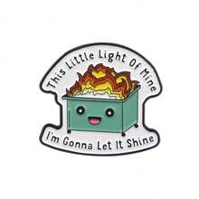 可爱珐琅胸针翻领别针徽章背包女士胸针服装礼物珠宝时尚配饰 - 黑色 - 查看 4