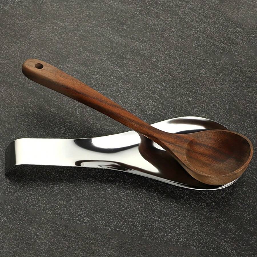 1个不锈钢餐具架托盘，汤勺分隔器，火锅汤勺盘，自助食物夹餐具架，碟架，汤勺垫，汤勺架托盘，家用厨房加厚汤勺架 - 彩色 - 查看 1