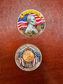 2025 Edition, 18 Designs In Total, The Last 1 Cent Colored Commemorative Coin (1909-2025), Lincoln Metal Coin Craft Collectible Gift