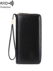 女士时尚复古RFID屏蔽钱包，油蜡皮革，拉链式手机手拿包，大容量女士旅行钱包腕包 | RFID屏蔽，拉链式，大容量。生日、周年纪念日、母亲节、圣诞节礼物之选 - 彩色 - 查看 15