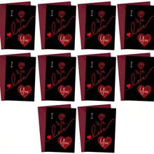 1pc Romantic Red Rose "I Love You" Card With Envelope, Elegant Design Paper Greeting Card With Message Inside, Suitable For Birthday, Anniversary, Valentine's Day Celebration And Party