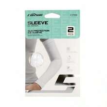 Mangas de Protección Solar UV Ice Silk C1799 - Par de Mangas Refrescantes para Ciclismo, Conducción y Deportes - Blancas - Gris - Ver 3