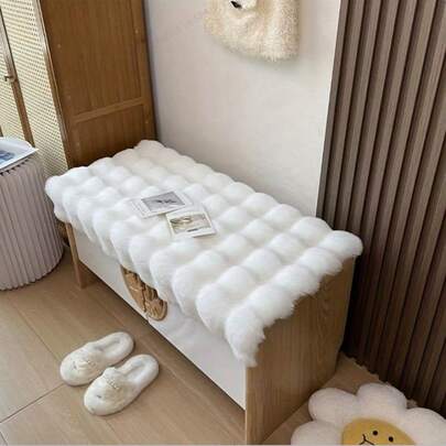 Cojín ligero y esponjoso para banco, alfombra suave y mullida para el hogar, rectangular y lavable, adecuada para la sala de estar, dormitorio, pasillo, hecha a máquina, con superficie de felpa y respaldo, material de poliéster, ligera, esponjosa, de unicolor, ideal para oficina, habitación, dormitorio