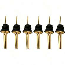 6pcs Wine Bottle Pourer, Automatic Flip Olive Oil Sprayer, Stainless Steel Olive Oil Dispenser Nozzle, Alcohol Liquor Bottle Pourer Spout, Fits Approx. 3/4 Inch Bottle Neck - Multicolor - View 9