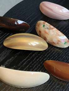 4个韩式金属发夹，优雅发饰，醋味发夹，高端椭圆形弹簧夹，顶部发夹，后脑勺发夹，圆盘发夹，直发马尾夹，适合日常佩戴，节日礼物，发夹，爪夹，文具，礼品，旅行，女士礼物，女士配饰，成人发饰礼物，圣诞节发饰，创意女士礼物，情人节女士发饰礼物，发爪，发夹，发卡，发卡 - 彩色 - 查看 5