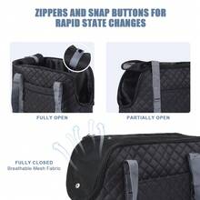 Foldable Pet Carrier - Portable Dog Carrier, Lightweight & Breathable, Zipper Closure, Suitable For Cats/Small Dogs, Ideal Choice For Pet Owners - Black - View 8