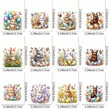 12pcs Easter Bunny With Egg UV DTF Mug Decal - High Adhesion, High Quality PVC Stickers For DIY Mugs And 3D Crystal Clear Labels - Multicolor - View 3