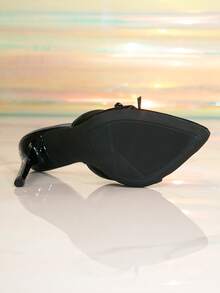 Women's Sexy Bow Open Toe Stiletto High Heel Sandals - Black - View 6