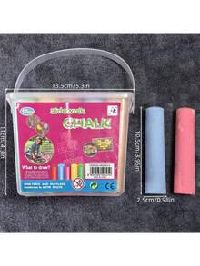 Washable Sidewalk Chalk Set For Kids - Colored Chalk With Bucket, 8 Bright Colors, For Toddlers Outdoor Drawing & Art Activities - Multicolor - View 3