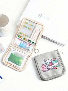 Bolsa de medicina portátil, bolsa de almacenamiento con patrón de pastillas y jeringas de dibujos animados lindos, organizador de medicina compacto y kit de primeros auxilios, kit médico portátil, conveniente para viajes, uso diario/exterior/viajes/dormitorio, accesorio médico esencial para personas conscientes de la salud y viajeros frecuentes, bolsa de medicina pequeña de tela multifuncional, bolsa de primeros auxilios médica portátil, bolsa de medicina para viajes al aire libre, bolsa de almacenamiento de medicina de primeros auxilios para dormitorio, kit de supervivencia, bolsa de almacenamiento de cuidado de la salud diario, regalo del Día del Maestro, regalo de regreso a la escuela, regalo de Pascua - Multicolor - Ver 4