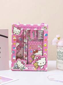 6pcs/Set Coulomi Cinnamon Dog, My Melody, Hello Kitty Cartoon Ruler, Pencil Sharpener, Eraser, Notebook Stationery Set, Creative Drawing And Office Supplies, Hello Kitty Stationery Gift Set (Some Accessories May Be Random) (Packaging Design Is Random) - Multicolor - View 9