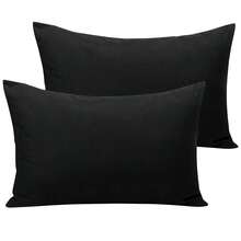 2 Pack 100% Brushed Microfiber Toddler Pillowcases With Envelope Closure - Black - View 5