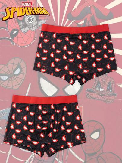 Disney 1 pieza Calzoncillos tipo bóxer para hombre de Spider-Man, elásticos y cómodos, de material amigable con la piel, para todas las estaciones