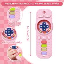 Tinabless 硅胶遥控牙胶，婴儿磨牙玩具，适合3-6-12-18个月的婴幼儿，缓解出牙疼痛 - 彩色 - 查看 7