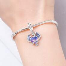 1件镀银可爱动物彩色龙凤吊坠，适合手工制作手链、项链等DIY饰品，是送给女性的绝佳礼物。 - 彩色 - 查看 11