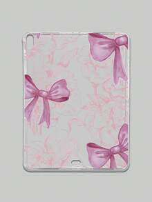 Bow-Knot Sweet Style Floral Bow Transparent Shockproof Aesthetic IPad Protective Case, Compatible With IPad 11th Generation, IPad A16, 10th Generation IPad And Other IPad Models - Clear - View 23