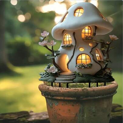 Enchanting Fairy Garden House - Acrylic Christmas Decoration For Outdoor Plants And Bonsai, Perfect Gift For Family And Friends
