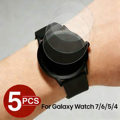 5pcs Tempered Glass Screen Protector For Galaxy Watch 7/6/5/4 (40mm/44mm), Anti-Scratch, Ultra-Clear, Screen Protector, 9H Hardness, Suitable For Smartwatch Users
