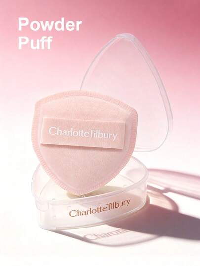 Charlotte Tilbury Limited Edition Ultra-Thin Heart-Shaped Powder Puff. Pink Cotton Candy Powder Puff. Original Loose Powder/Setting Powder Puff. Requires Minimal Powder Application For Makeup Or Setting. Suitable For Dry And Wet Use.