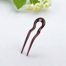 French Twist Spin Hair Forks, U-Shaped Wavy Hair Clips, Suitable For Spiral Buns, Tortoiseshell, Fashionable Flexible Women Hair Accessories, Hair Styling Pins, Head Accessories - 彩色 - 查看 12