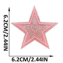 4pcs Shiny Silver Star Embroidered Patches, Iron-On/Sew-On, Suitable For Jackets, T-Shirts, Hats, Backpacks, Jeans, DIY Fashion Apparel Accessories - Multicolor - View 3