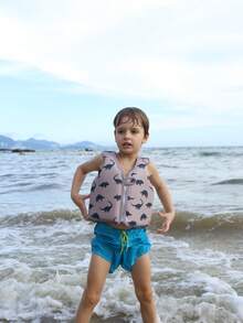 儿童游泳背心，泳衣，学习训练游泳背心，适合海滩和泳池使用 - 彩色 - 查看 3