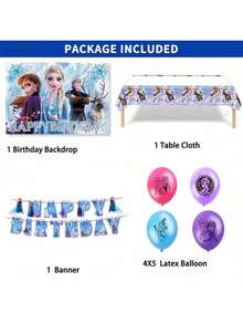 Bộ trang trí tiệc chủ đề Frozen gồm 23 món, bóng bay bằng giấy bạc, thích hợp cho gia đình, sinh nhật, họp mặt gia đình. - Nhiều màu - Xem 3