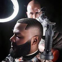 Kemei 科美电动理发器 KM-2296，带底座，USB接口，油头雕刻，适用于美发沙龙、理发店等，节日礼物 - 黑色 - 查看 4