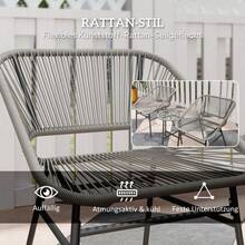 Poly Rattan Garden Furniture Set, 2-Person Garden Lounge Set, 3-Piece Set With 2 Chairs, Side Table, Cushions, Weather-Resistant, For Garden, Patio Or Balcony, Dark Grey