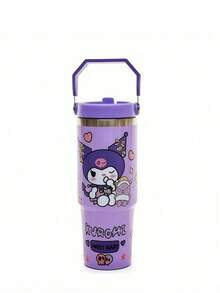 Sanrio 1pc, 30oz Stainless Steel Vacuum Insulated Glass Cup, Hot Water Bottle With Lid And Straw, Hot Coffee , Water Bottle For Summer, 30oz Reusable Double Wall Vacuum Insulated Stainless Steel Water Bottle - Multicolor - View 13