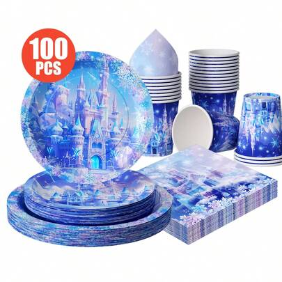 25 Kişilik Tek Kullanımlık Parti Malzemesi Seti (Tabak, Peçete, Bardak Dahil), Doğum Günü, Düğün, Temalı Parti, Aile Pikniği İçin Uygundur.