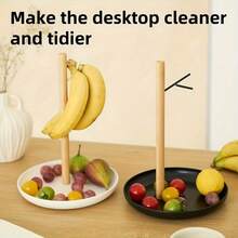 Modern Minimalist White Natural ABS Multi-Tier Fruit Basket Rack With Banana Hook - Multi-Layer Kitchen Storage Rack, Space-Saving Vertical Organizer For Living Room, Dining Room, Tabletop - Fruit Design Decorative Display Rack With Rounded Edges - Suitable For Small Spaces (Easy Assembly) - Fashionable And Practical For Organizing And Displaying Bananas, Apples, Oranges - Minimalist Decor - Multicolor - View 4
