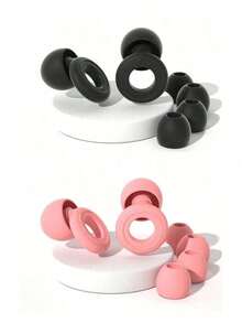 1 Pair Silicone Ear Plugs, Includes 2 Ear Plugs And 4 Replacement Accessories, Designed For Sleep And Sound Insulation, Non-Irritating. Noise-Proof And Snoring Blocking Earplugs For Night.