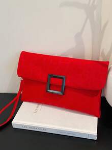 New Luxury Minimalist Clutch Bag - Red - View 6