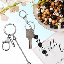 1/3/6/12/24/36 Beaded Keychain Strips, Zinc Alloy Blank Beaded Keychain DIY Accessory Set, Suitable For Pendant/ Jewelry/ Gift Making - One Size - View 11