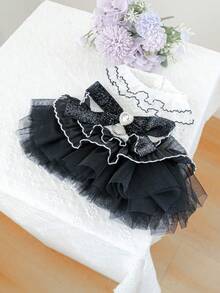 1件宠物服装，小型犬/猫服装，贵宾犬、泰迪犬、休闲犬、时尚犬、可爱犬、浪漫犬、婚纱系列，款式19 - 彩色 - 查看 4