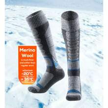 1 双 WEIERYA 美利奴羊毛滑雪袜，专业滑雪袜，男女通用户外运动保暖袜 - 彩色 - 查看 31