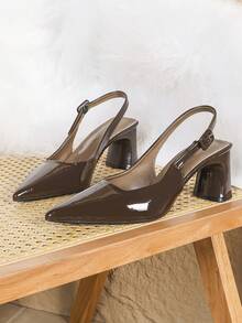 Pointed Toe High Heel Sandals For Women, New Autumn Style, Versatile, Delicate, Stiletto Heel, Strap, Sexy, Elegant Lady Style Pumps - Brown - View 6