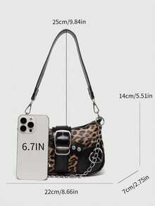 Y2K Fashionable Versatile Star & Moon Design Unique Silver Millennium Shoulder Chain Crossbody Bag, Perfect For Girls' Street Style And Party Outfits, Also A Great Gift. Starry Sky Print Women Handbag , Y2k - 黑色 - 查看 2