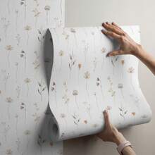 Paper and Wall Self-Adhesive Floral Vinyl Washable Wallpaper For Children's Rooms In Watercolor Design For A Minimalist Bedroom - Minimalist Floral - View 3