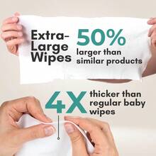 XL Ultra Thick Body Wipes For Adults W Aloe 120 Extra Large Disposable Cloth Wet Cleansing No Rinse Bathing Washcloths, Waterless Shower Bath Wipe For Women, Men Amp Elderly - 清新無香型120毫升 - 查看 3