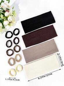 Vielseitig einsetzbares minimalistisches Sport-Haarband & Haargummi Set, Workout Haarband, Laufzubehör, Yoga Kopftuch, Sport Schweißband, modische Damen Bandanas für Sommer Outfits, Reisen, Geburtstag - Verschiedenfarbig - Übersicht 5